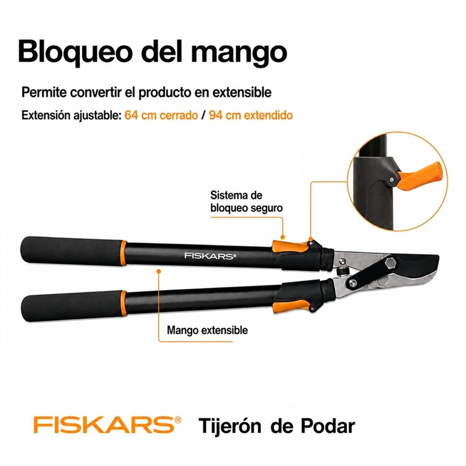 Tijerón de podar Cortarramas extensible Power-Lever FISKARS-4