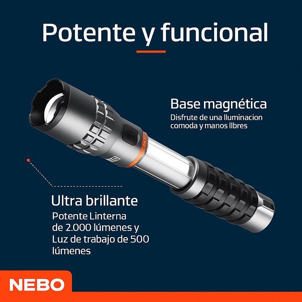 Linterna de mano Recargable NEBO Slyde King 2K 2000 Lúmenes-4