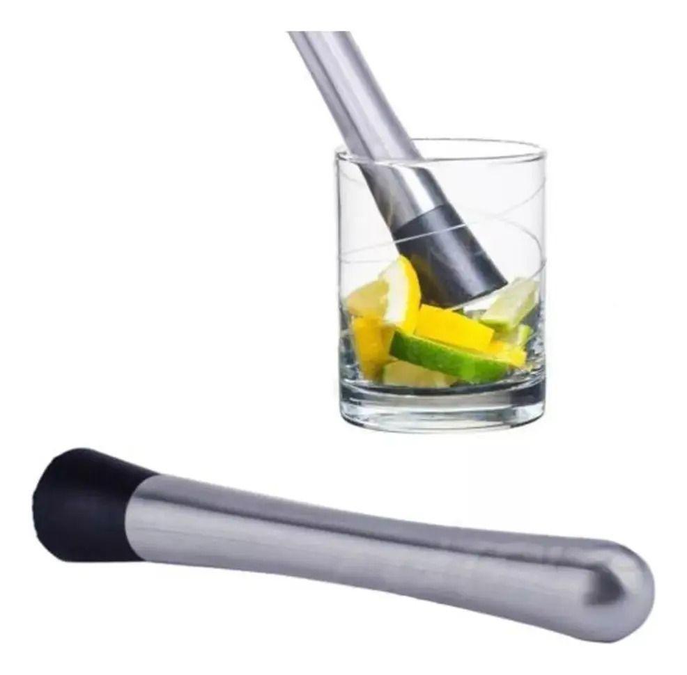 Macerador De Bar 25cm Premium Tragos Mojito Caipiriña Gris-2