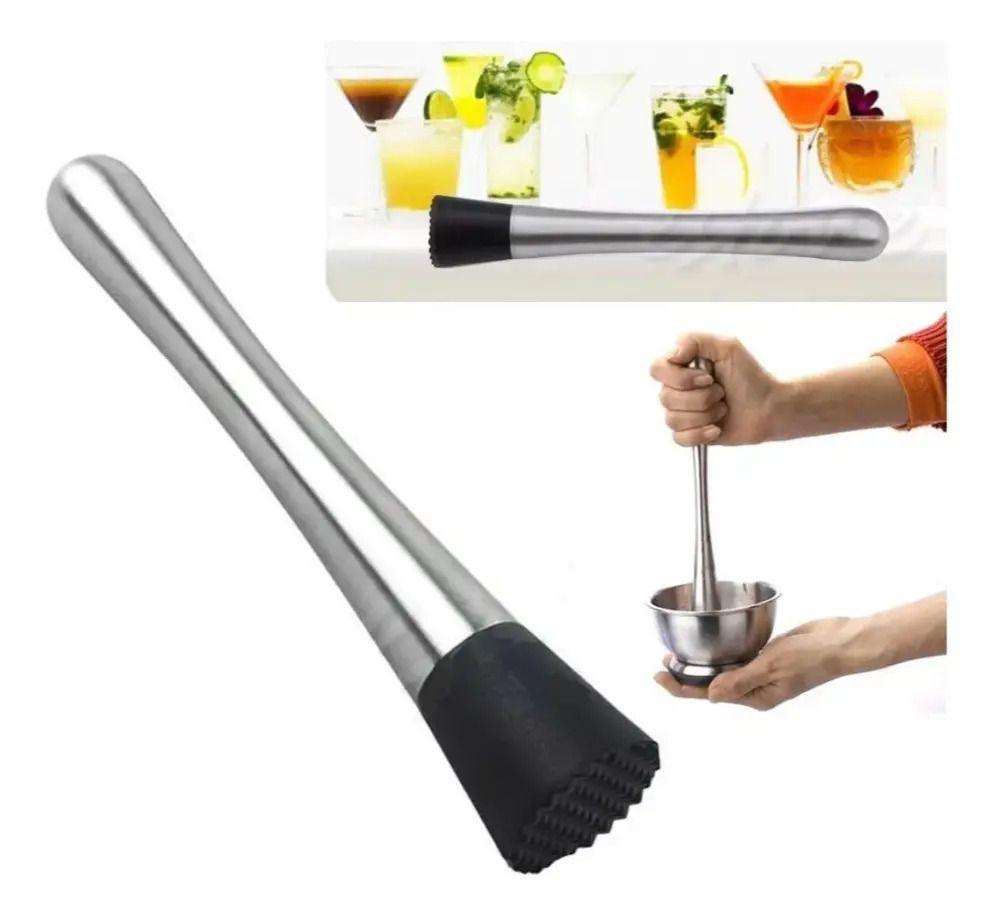 Macerador De Bar 25cm Premium Tragos Mojito Caipiriña Gris-3