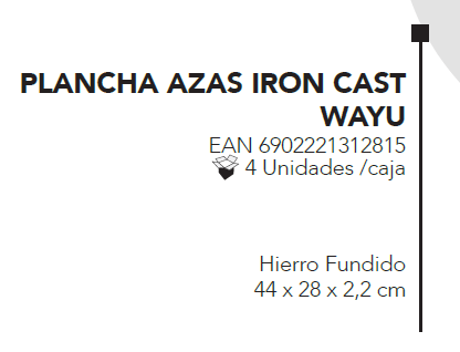 Plancha Churrasquera Con Azas Wayu Hierro 44x28 Parrilla Negro-4