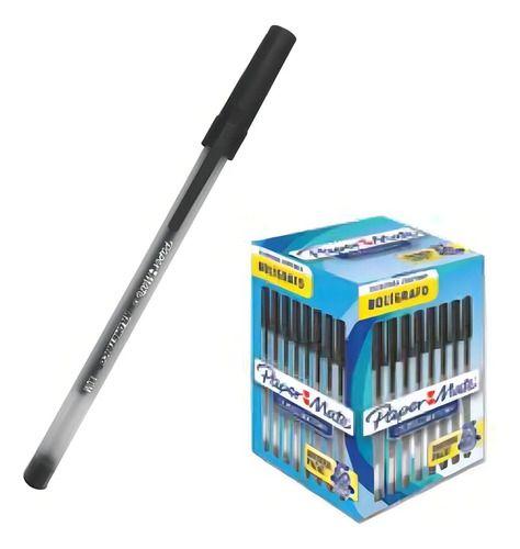 Boligrafo Paper Mate Kilometrico Negro Caja X 60 Unidades Negro Transparente-4