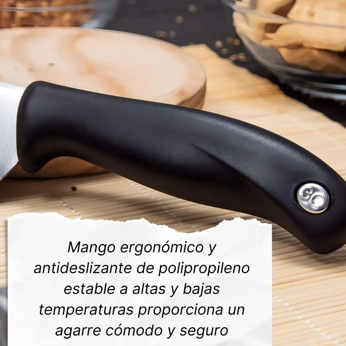 Cuchillo Tres Claveles Cocinero Evo 20 Cms 1357 Color Negro-5