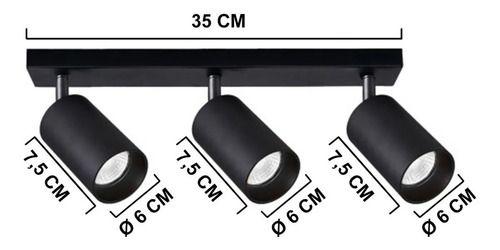 Aplique Negro Want 3 Focos Dirigibles Led Gu10 Techo/pared-4