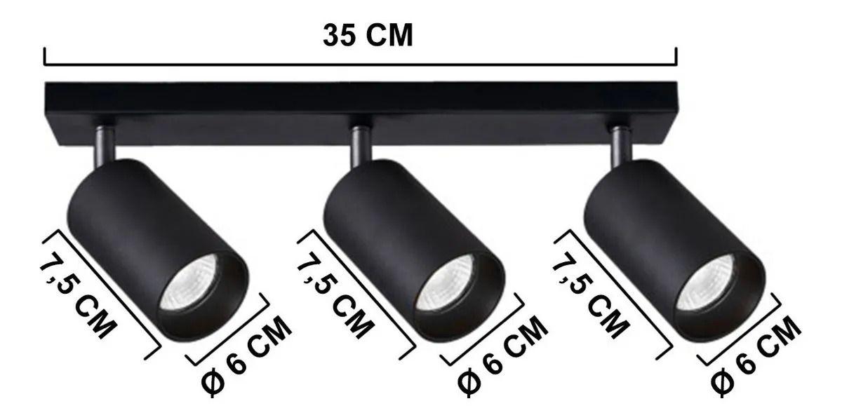Aplique Negro Want 3 Focos Dirigibles Led Gu10 Techo/pared-2