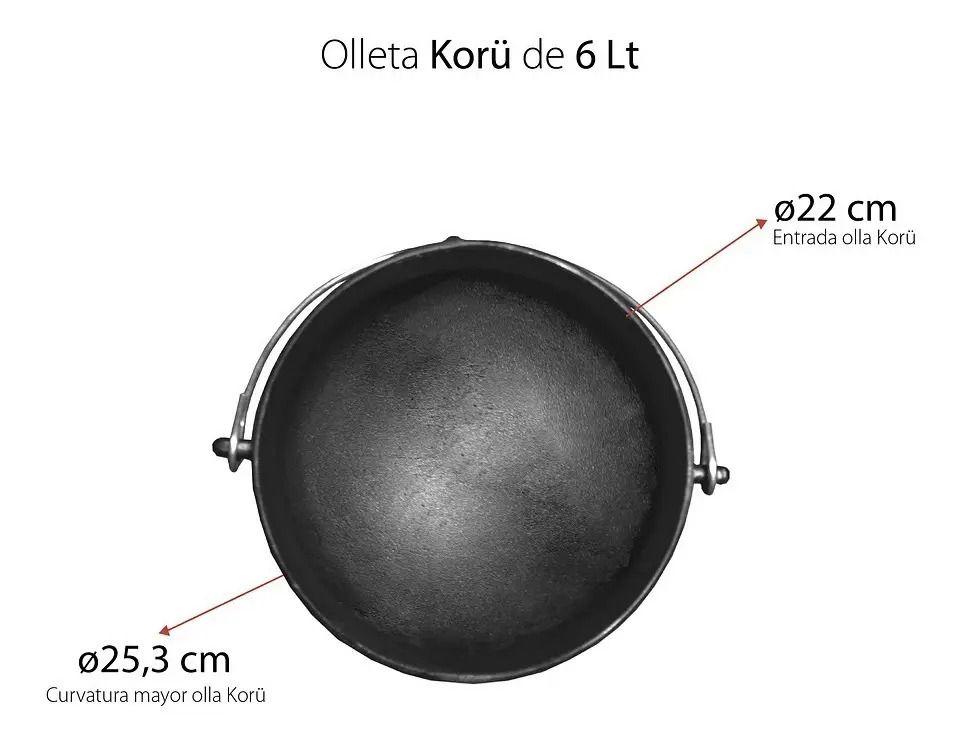 Olla De Fierro Fundido #2 - 6 Litros Olleta Casa Y Quincho Negro-1
