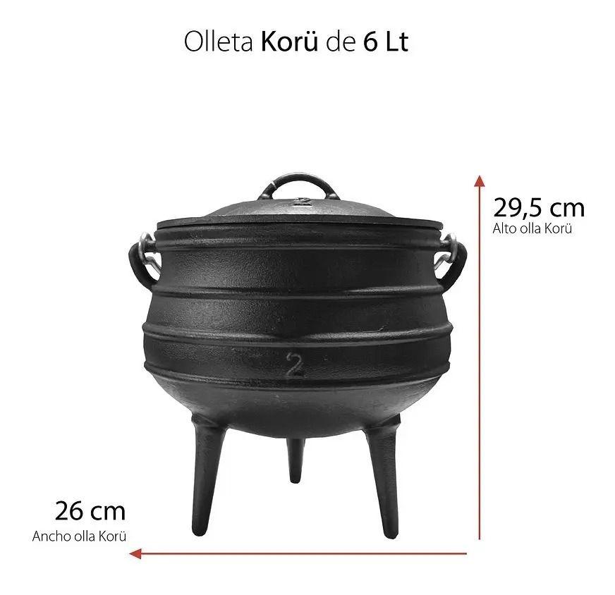 Olla De Fierro Fundido #2 - 6 Litros Olleta Casa Y Quincho Negro-2