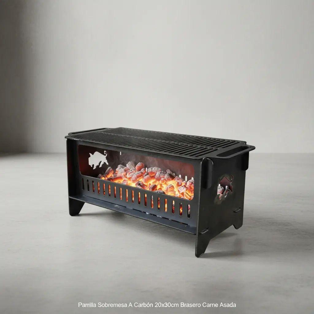 Parrilla Sobremesa A Carbón 20x30cm Brasero Carne Asada-4