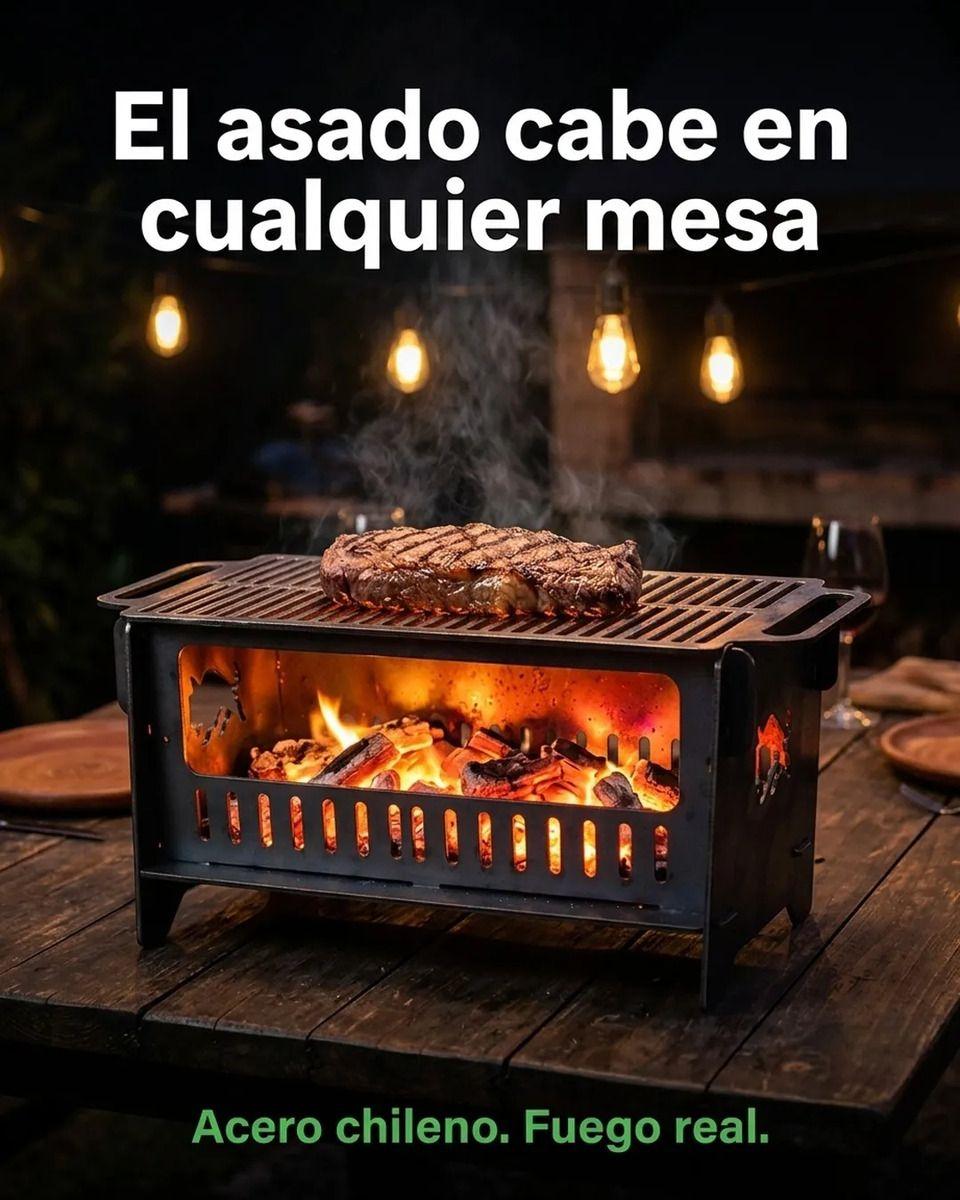 Parrilla Sobremesa A Carbón 20x30cm Brasero Carne Asada-6