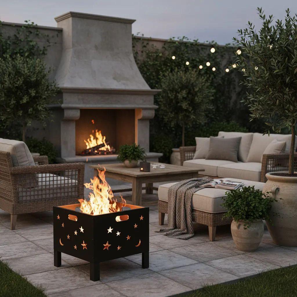 Brasero Metal Fogon 50x50x35 Constelación Quincho Patio-2