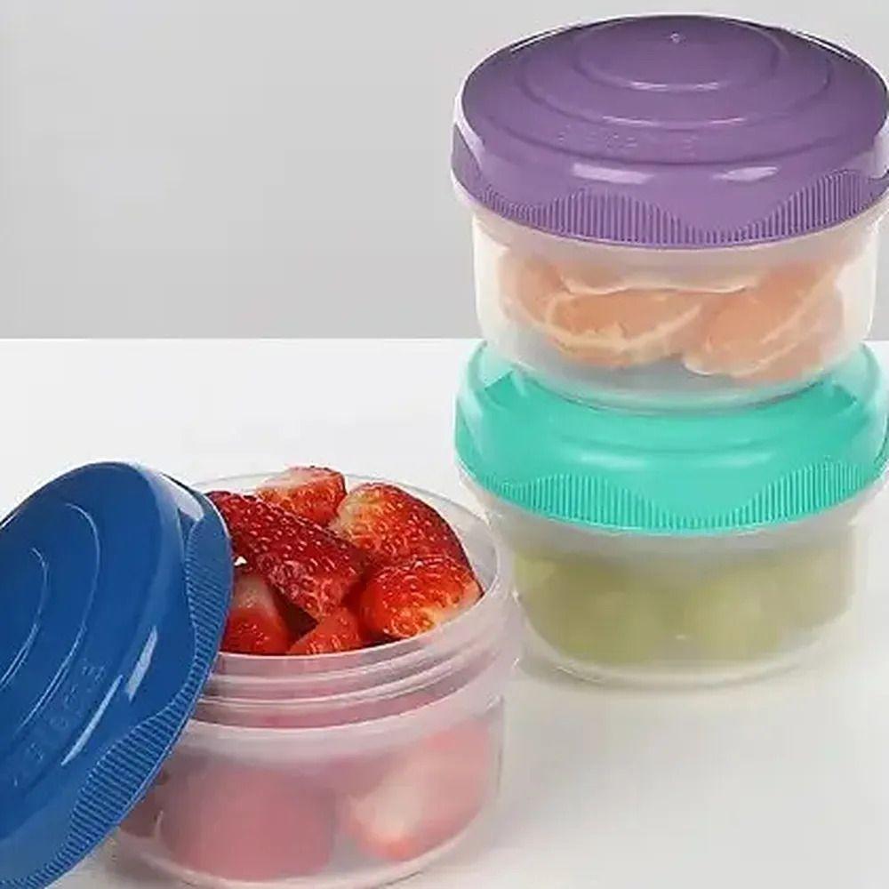 Set 3 Contenedores Para Alimentos Sistema To Go Snack Violeta/celeste/azul-5