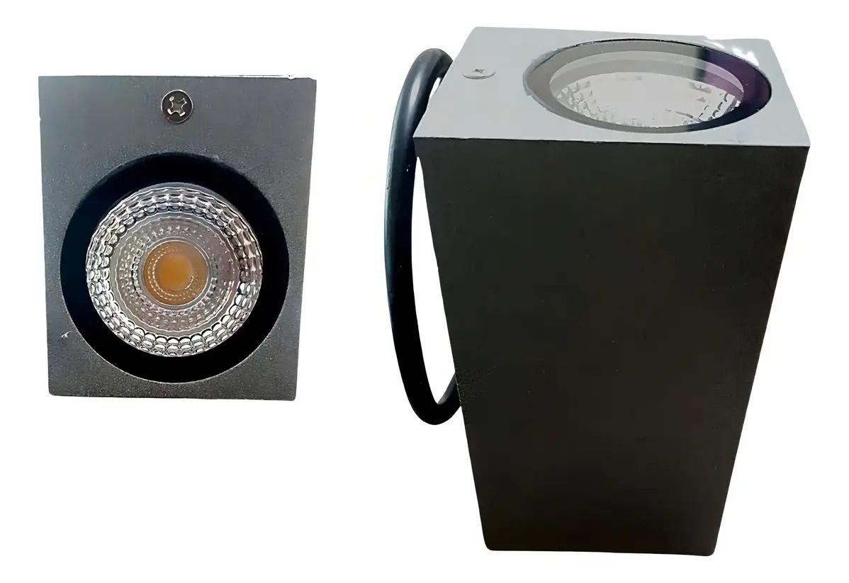 Aplique Led Aluminio Gris 2*5w Luz Cálida Para Pared Exterior Chip Cree-4