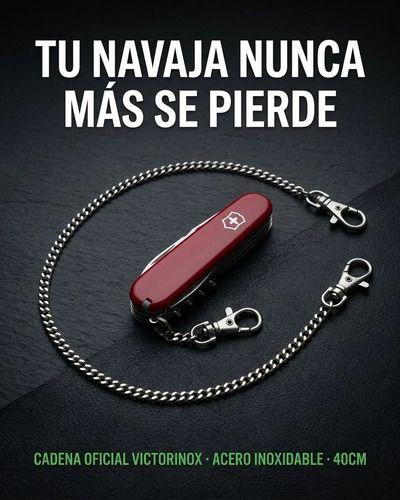 Cadena Victorinox De Metal Navajas 40cm 4.1815 Plata-6