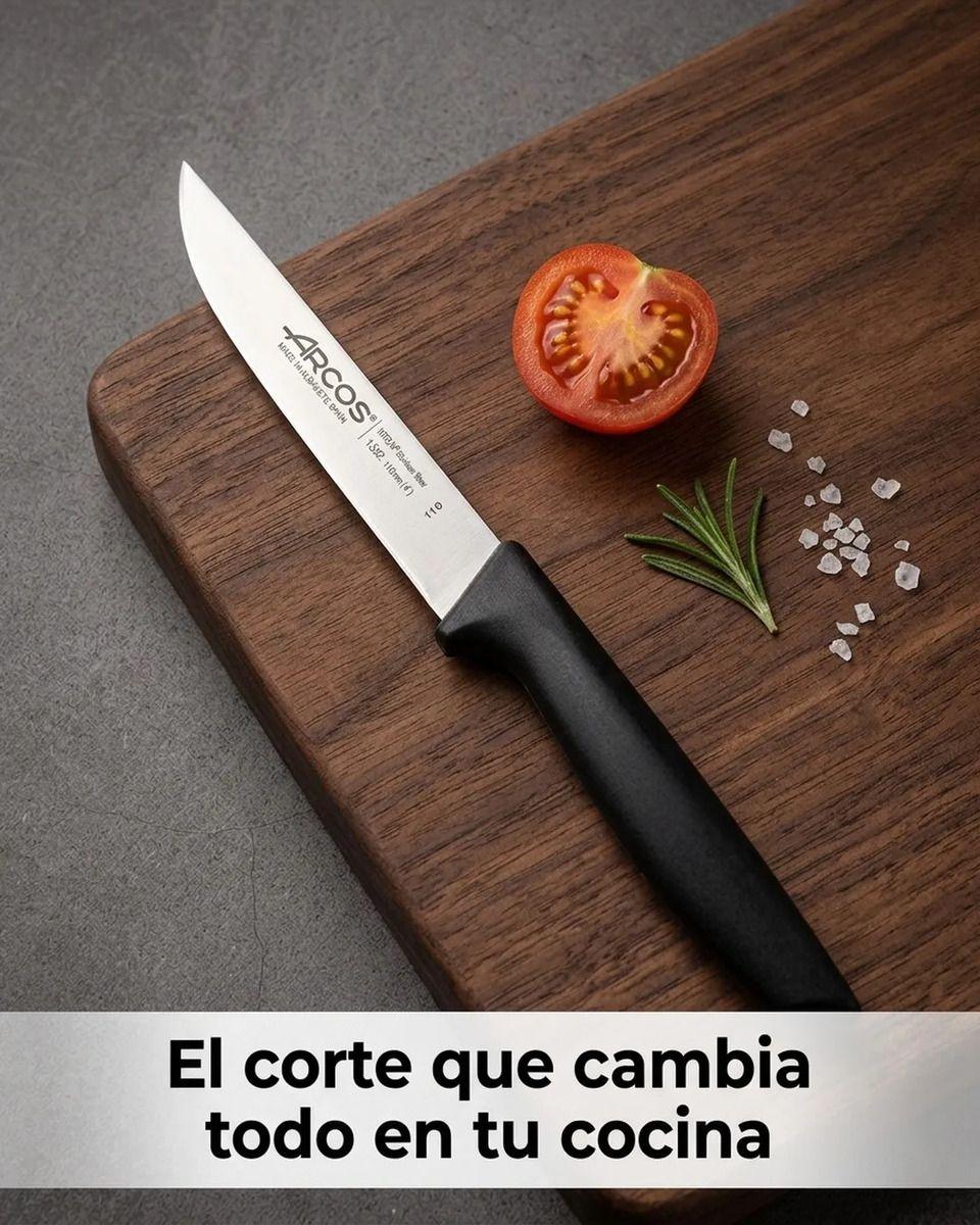Cuchillo De Cocina Arcos Serie Niza 11 Cms Preparaciones Negro-3