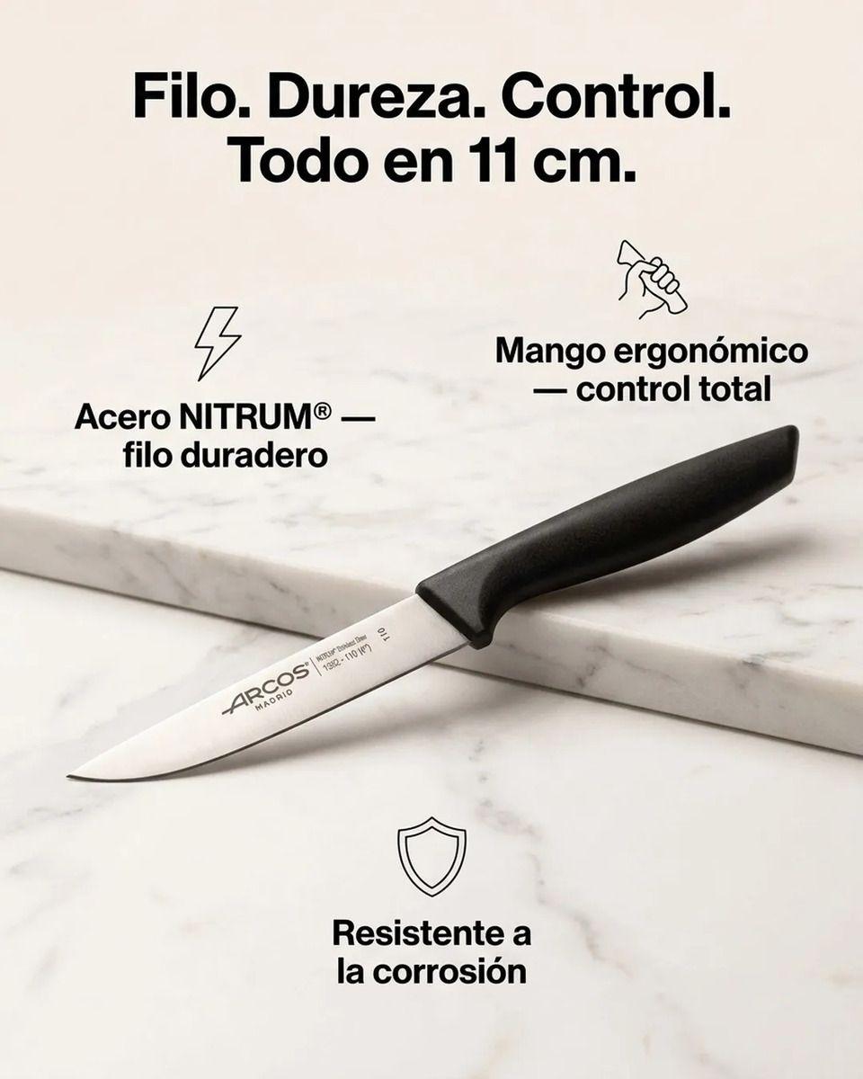 Cuchillo De Cocina Arcos Serie Niza 11 Cms Preparaciones Negro-6
