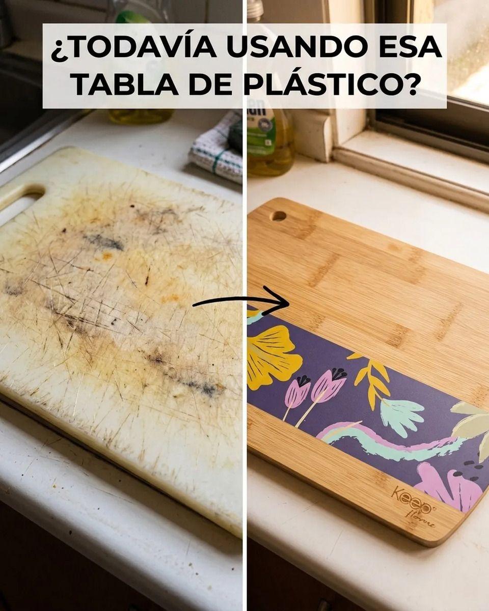 Tabla De Cortar Bamboo Flowers Keep 23x33 Parrilla Cocina 33x23-4