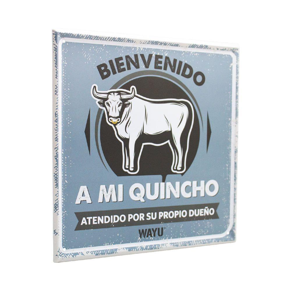 Cuadro Decorativo Wayu Toro Para Quincho Con Frases Negro De 25x25 Cm-1