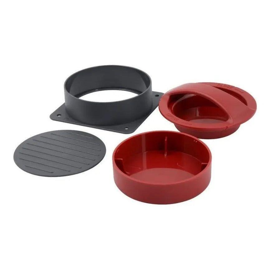 Prensa Para Hamburguesas Dangrill De Plástico Redonda De 11 Cm Gris-2