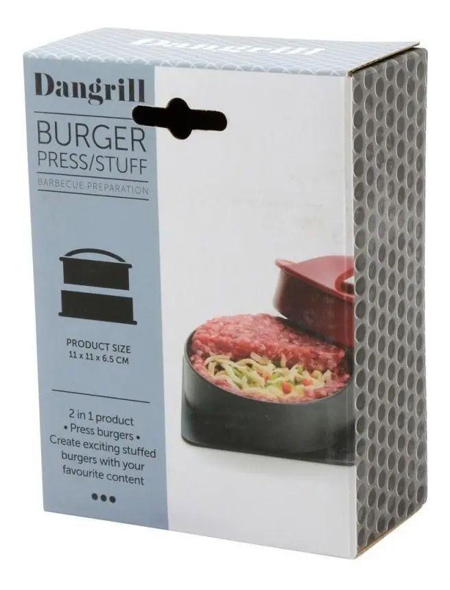 Prensa Para Hamburguesas Dangrill De Plástico Redonda De 11 Cm Gris-3