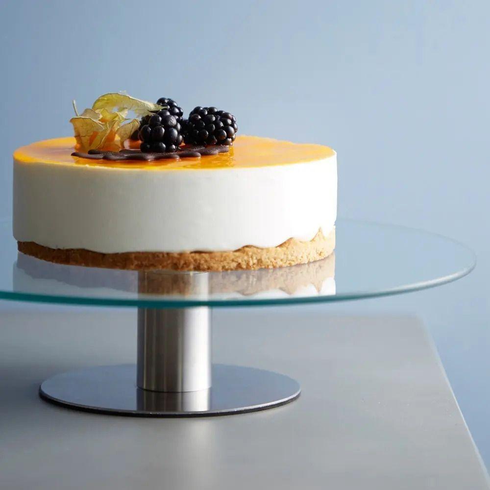 Base Giratoria Metálica Vidrio 30cm Repostería Tortas Day Plateado-4