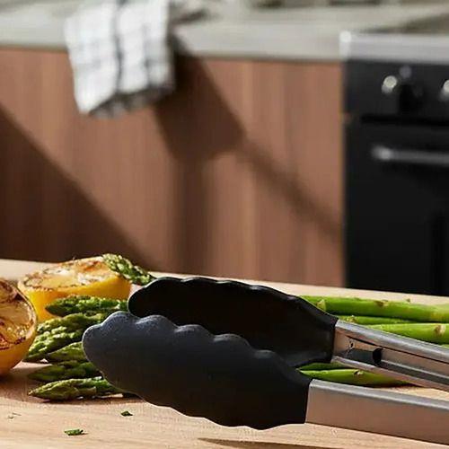 Pinzas Tenazas 24 Cm Bbq Asado Parrilla Barbacoa Cocina Negra Negra-1