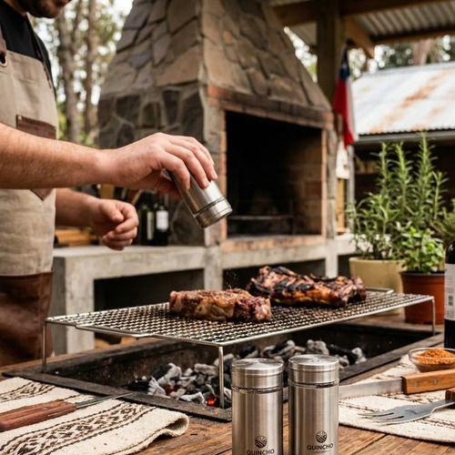 Set Salero Y Pimentero Acero Inoxidable Cocina Asado Gris-1