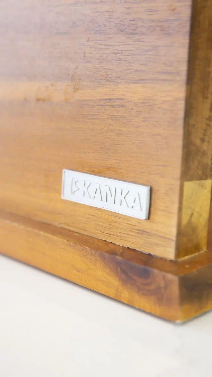 Kanka - Porta Cuchillos Premium De Madera Magnetizado 30cm Color Café-4