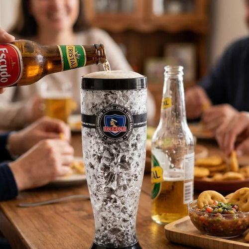 Vaso Frozen Gel Colo Colo Schopero Cerveza Original 600 Ml. Blanco-0