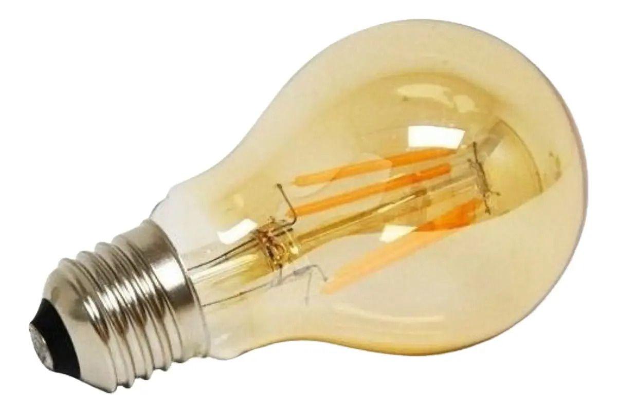 Pack 10 Ampolletas Led A60 Vintage 4w E27 2700k Ambar Color De La Luz Blanco Cálido-2