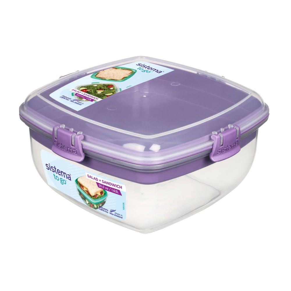 Contenedor De Alimentos 1.63l Sistema Ensalda + Sandwich Celeste-1