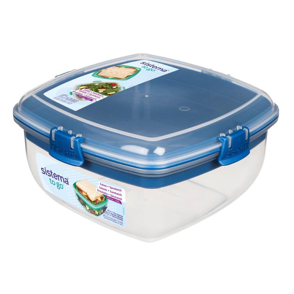 Contenedor De Alimentos 1.63l Sistema Ensalda + Sandwich Celeste-2