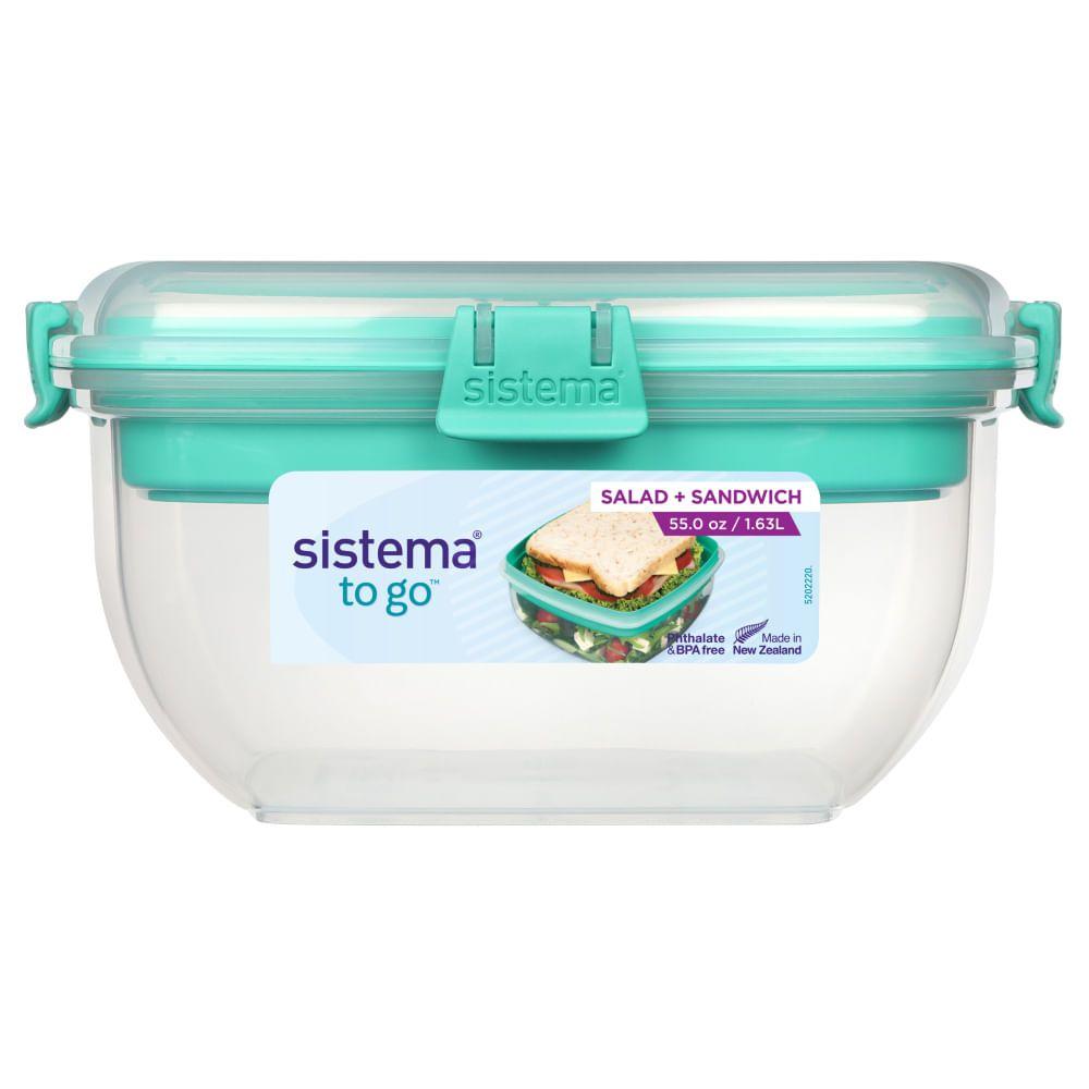 Contenedor De Alimentos 1.63l Sistema Ensalda + Sandwich Celeste-3