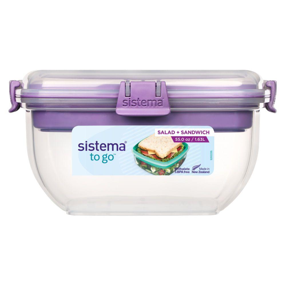 Contenedor De Alimentos 1.63l Sistema Ensalda + Sandwich Celeste-4