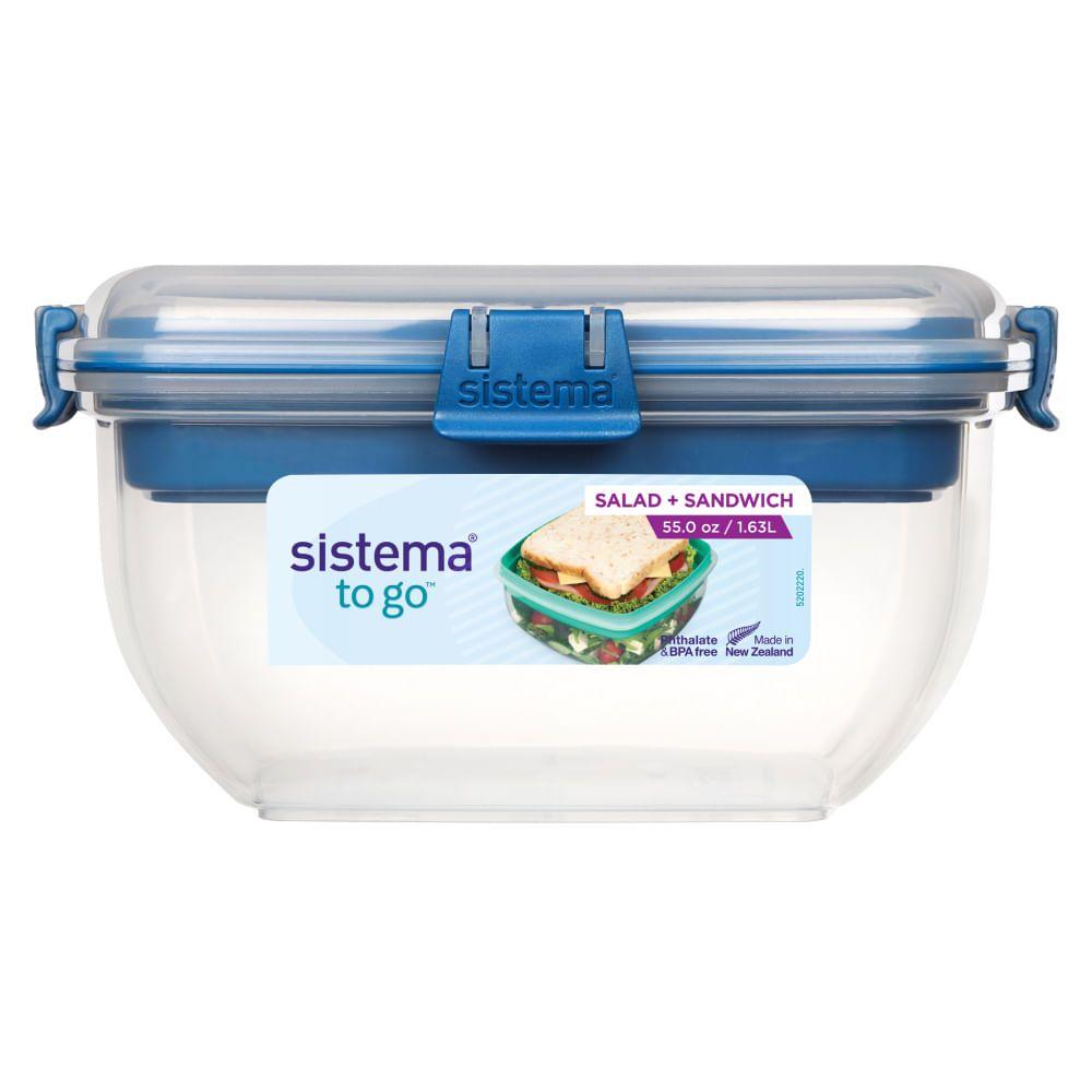 Contenedor De Alimentos 1.63l Sistema Ensalda + Sandwich Celeste-5