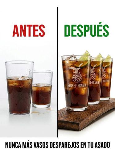 Vaso Fernet Pack X4 Branca 490ml Asado Parrilla Botella Transparente-2