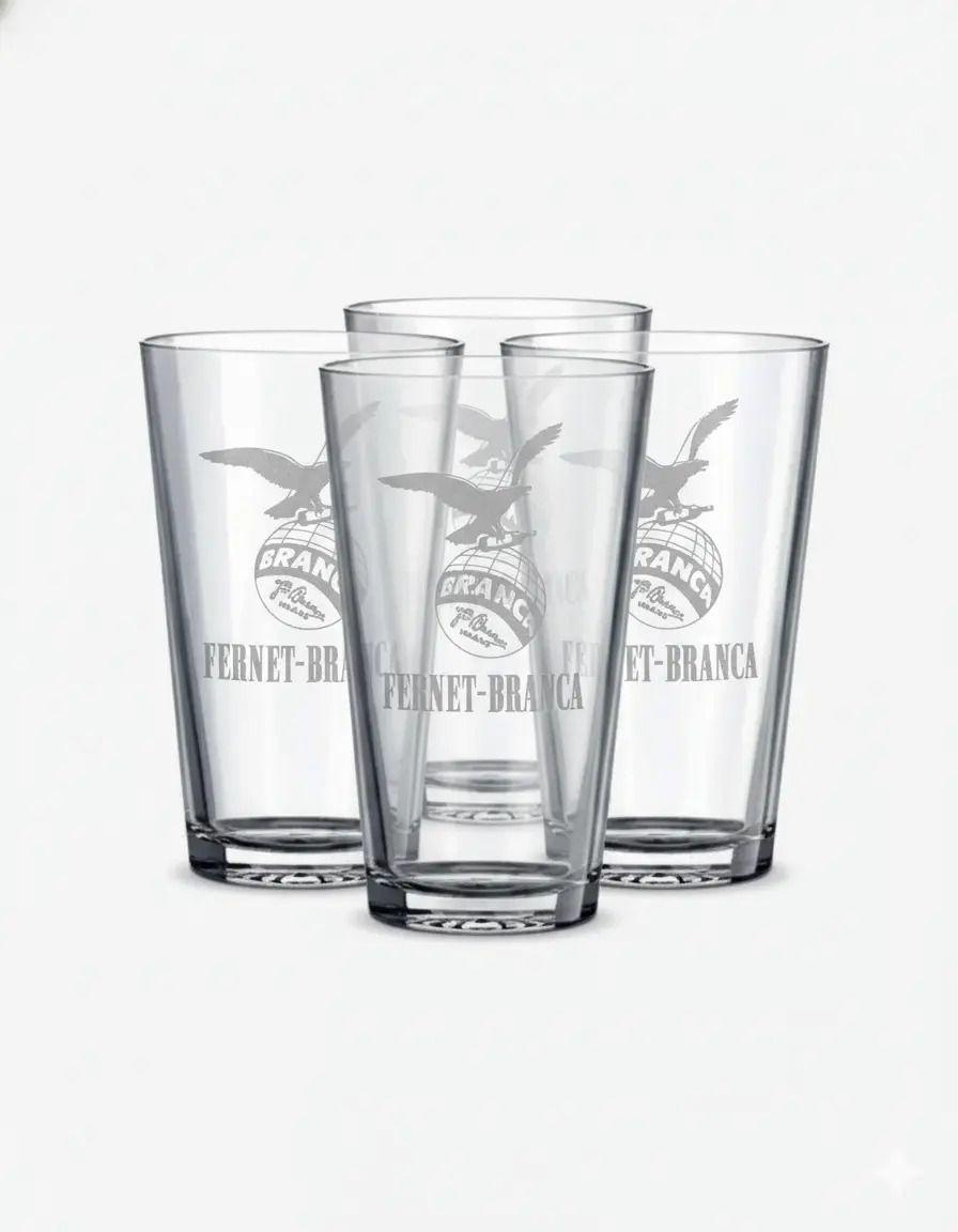 Vaso Fernet Pack X4 Branca 490ml Asado Parrilla Botella Transparente-1