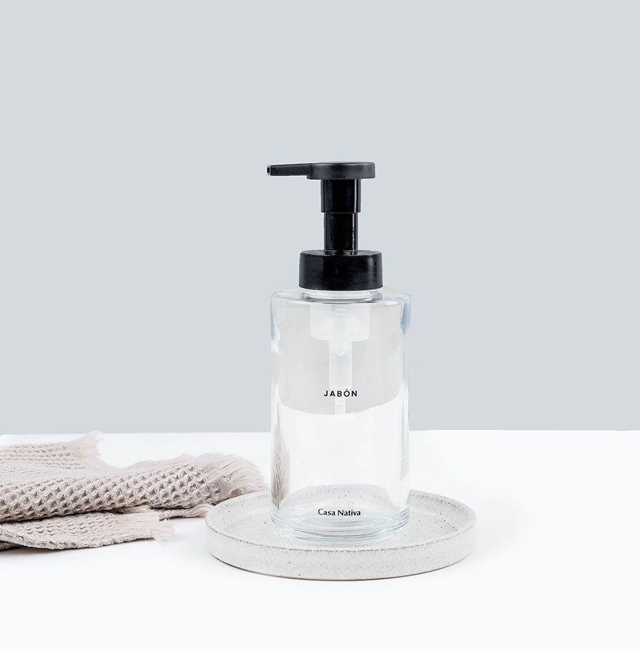Dispensador De Jabon Vidrio Transparente Casa Nativa 350ml Transparente-0