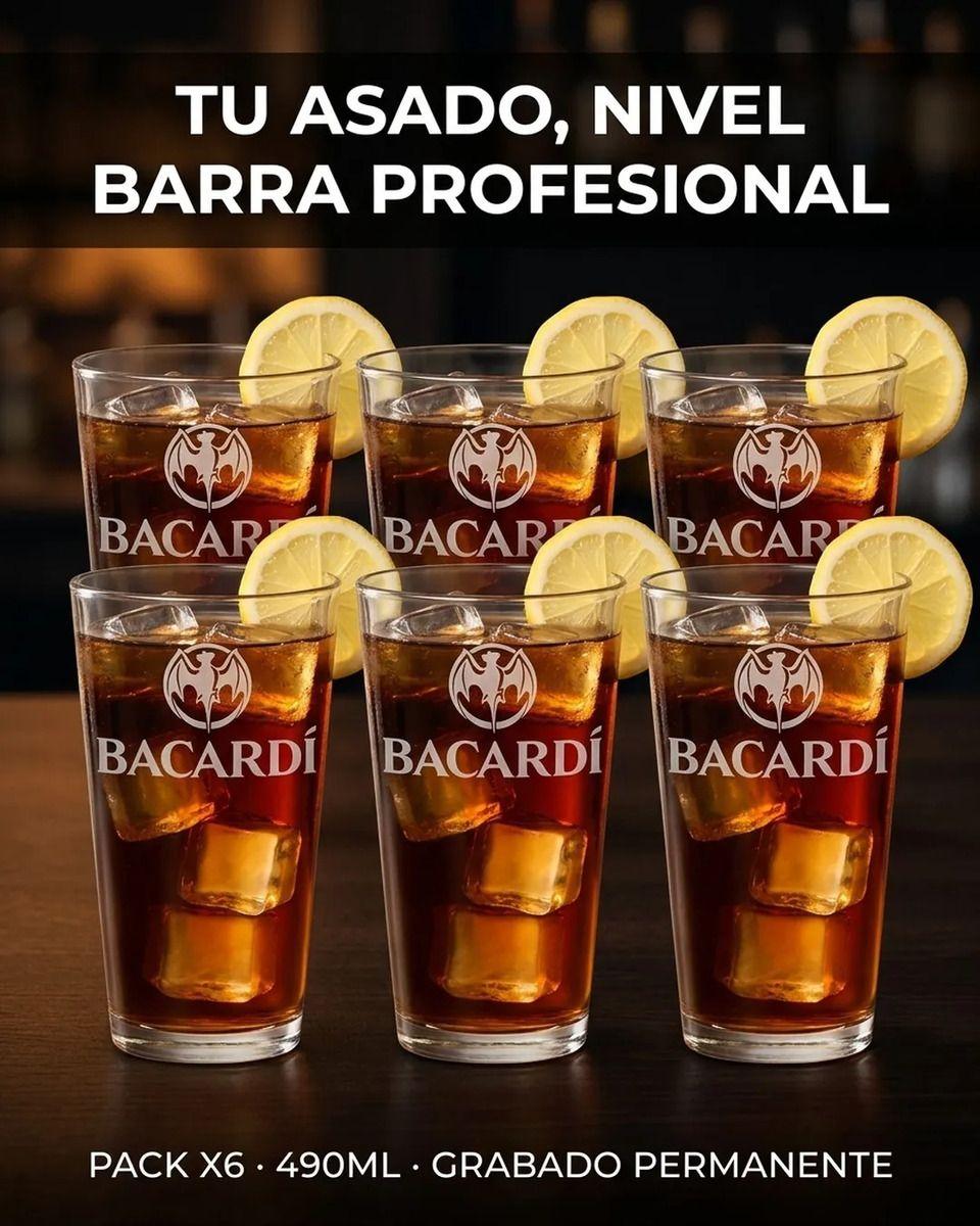 Vasos Ron Bacardi 490ml Pack X6 Roncola Grabado-3