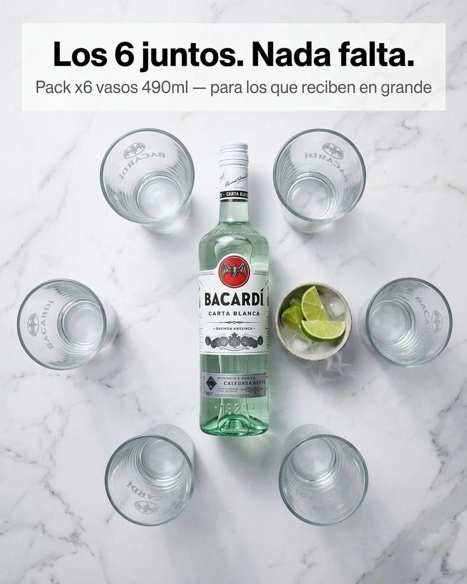 Vasos Ron Bacardi 490ml Pack X6 Roncola Grabado-4