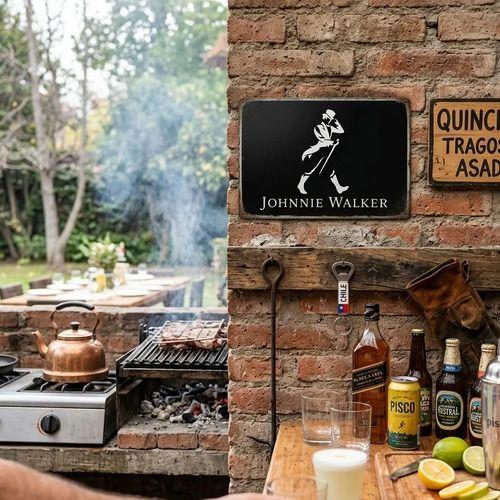 Letrero Quincho Metalico 20x30 Whisky Cerveza Pisco Tragos Johnnie Walker-3