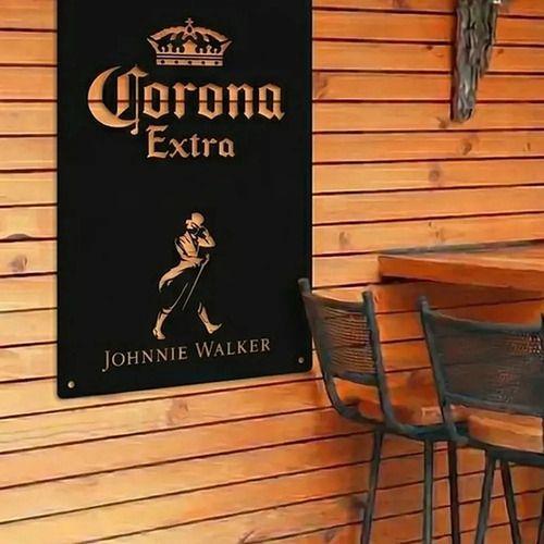 Letrero Quincho Metalico 20x30 Whisky Cerveza Pisco Tragos Johnnie Walker-4
