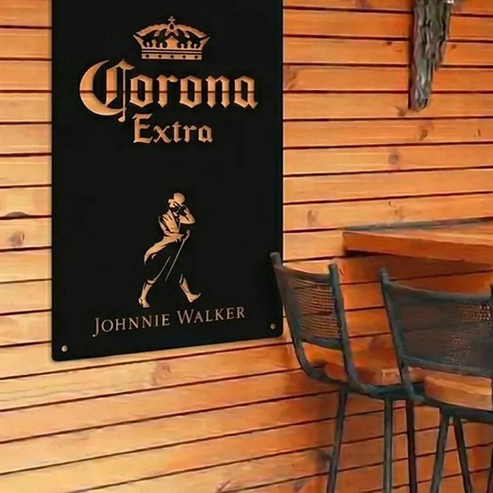 Letrero Quincho Metalico 20x30 Whisky Cerveza Pisco Tragos Johnnie Walker-4