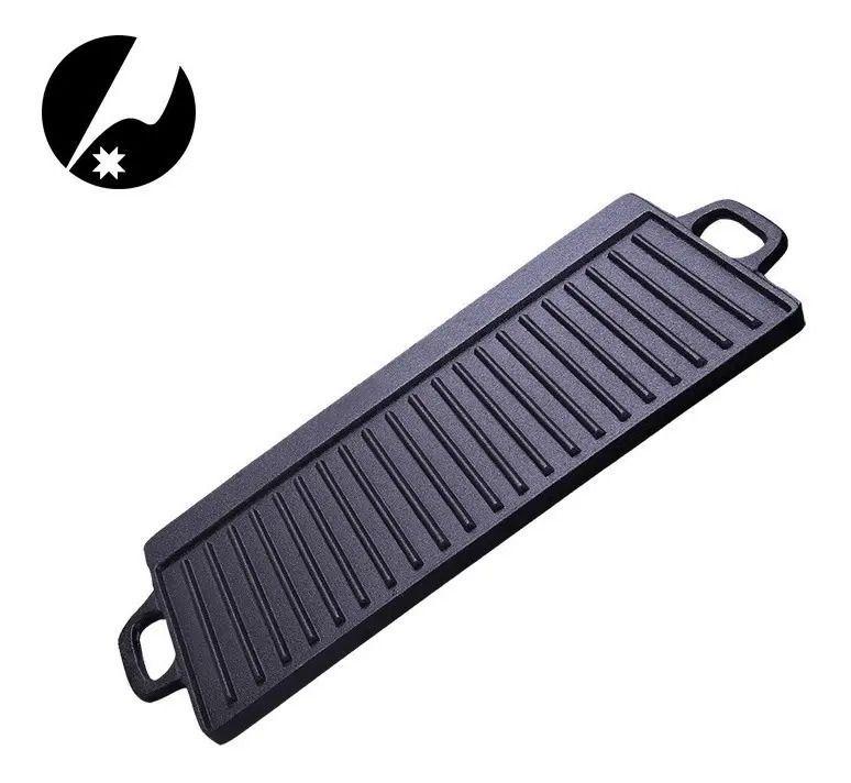 Plancha Churrasquera Reversible Fierro Fundido 42,5x23,5cm Negro-2