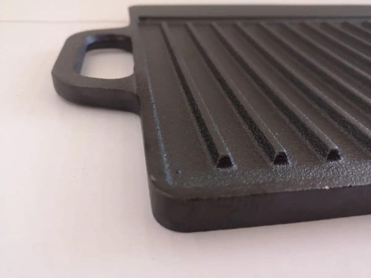 Plancha Churrasquera Reversible Fierro Fundido 42,5x23,5cm Negro-5