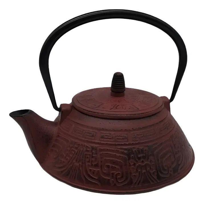 Tetera Hierro Fierro Fundido 800ml Con Infusor Roja-0