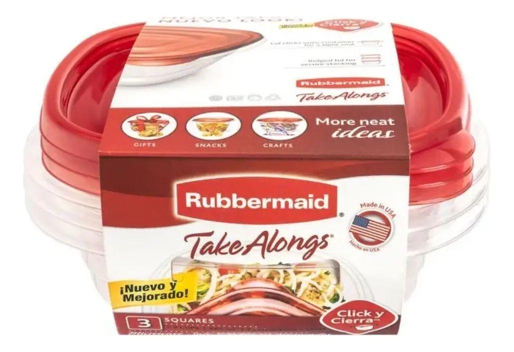 3 Contenedores Rubbermaid Take Alongs Sándwich 669 Ml Color Rojo-0