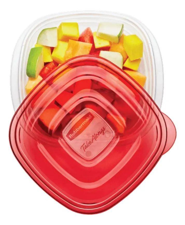 3 Contenedores Rubbermaid Take Alongs Sándwich 669 Ml Color Rojo-1