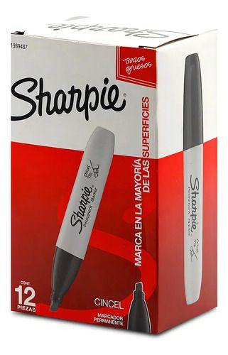 Marcadores Sharpie Punta Gruesa Cincel Chisel Negro Con 12-1