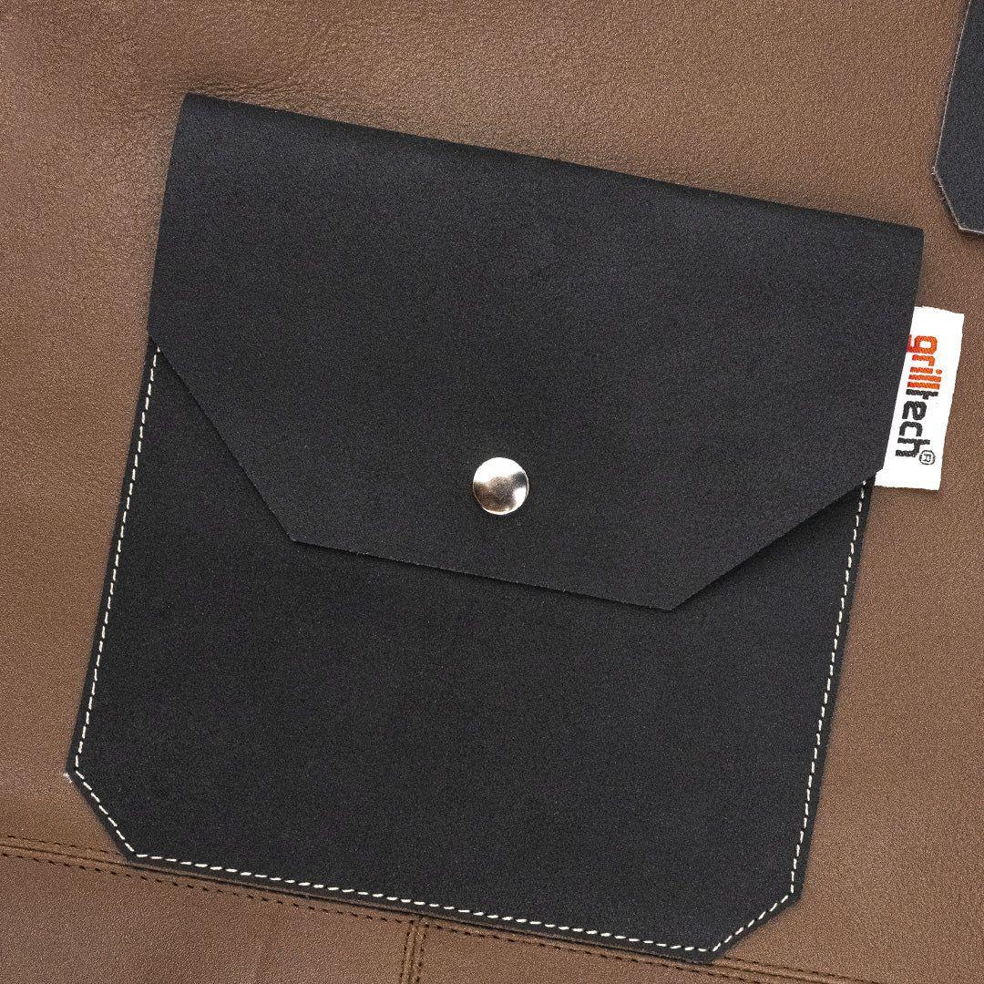 Delantal Pechera Parrilla Cuero Master Brown Color Marrón Diseño De La Tela Liso-5