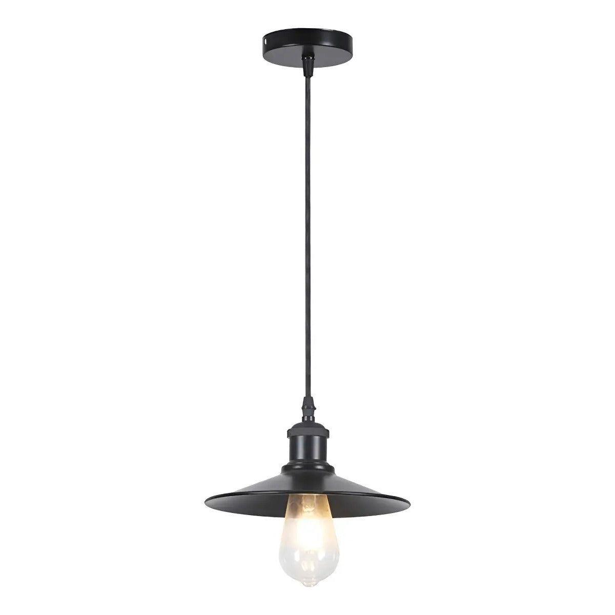 Lámpara Colgante Porta E27*1 Negra Iluminación Luces Hogar Color Negro-1